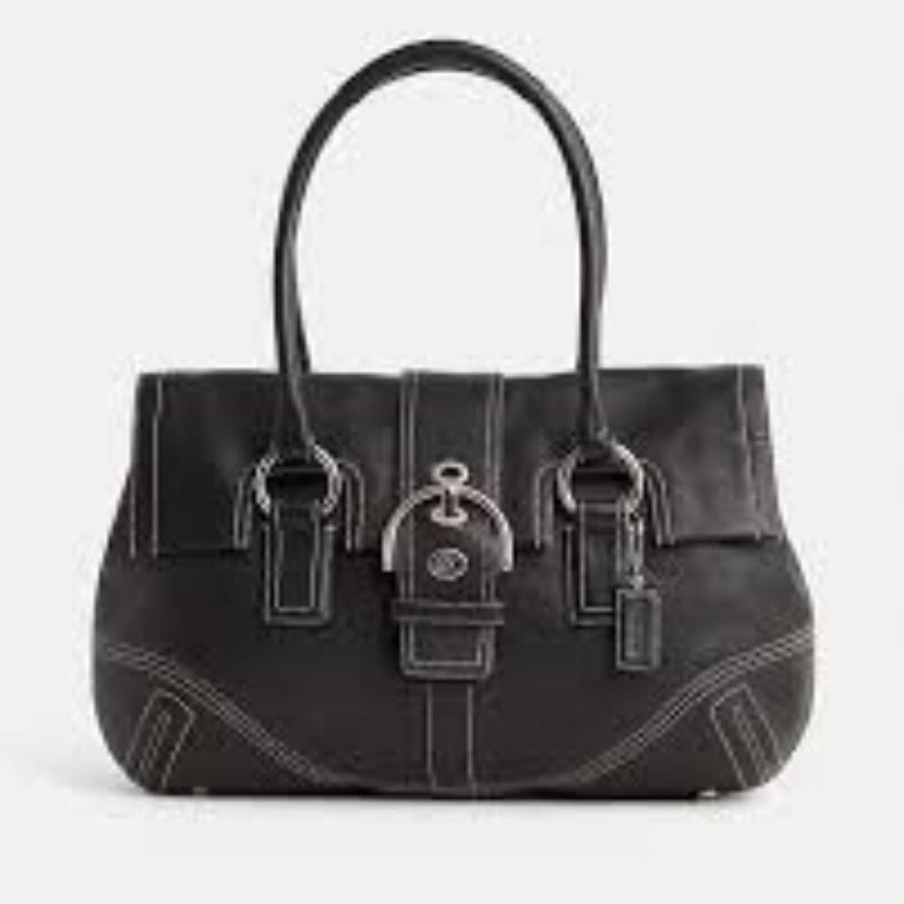 Like New Coach Soho Hampton Black Leather Handbag Tote